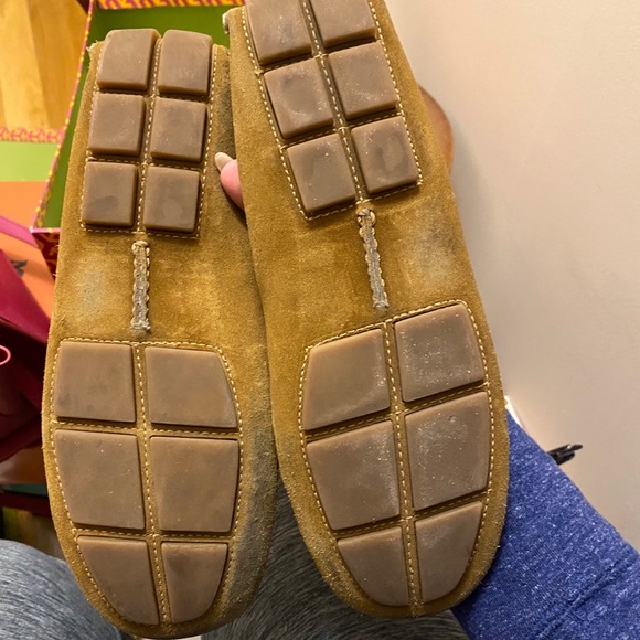 Tory Burch Suede Camel Moccasin Lace up Boots - Picture 11 of 16